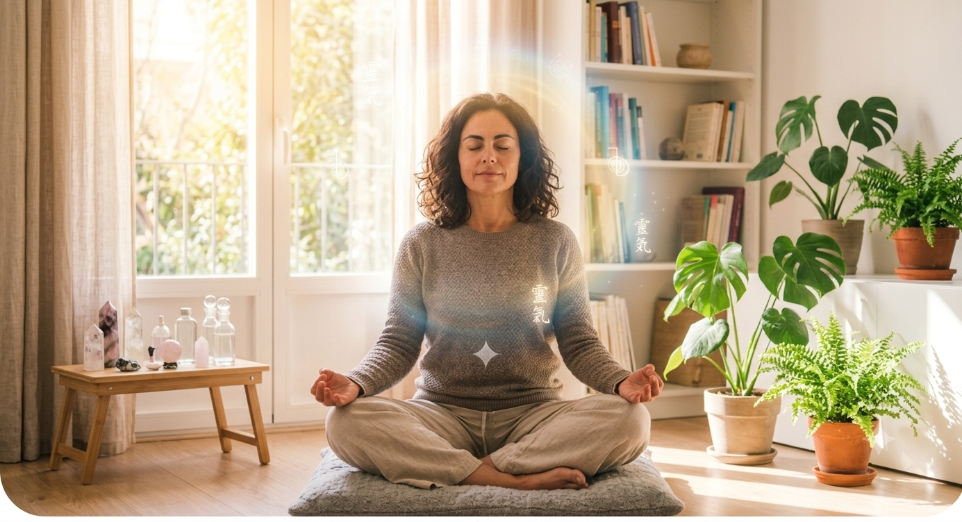 mujer-meditando-equilibrio-Reiki